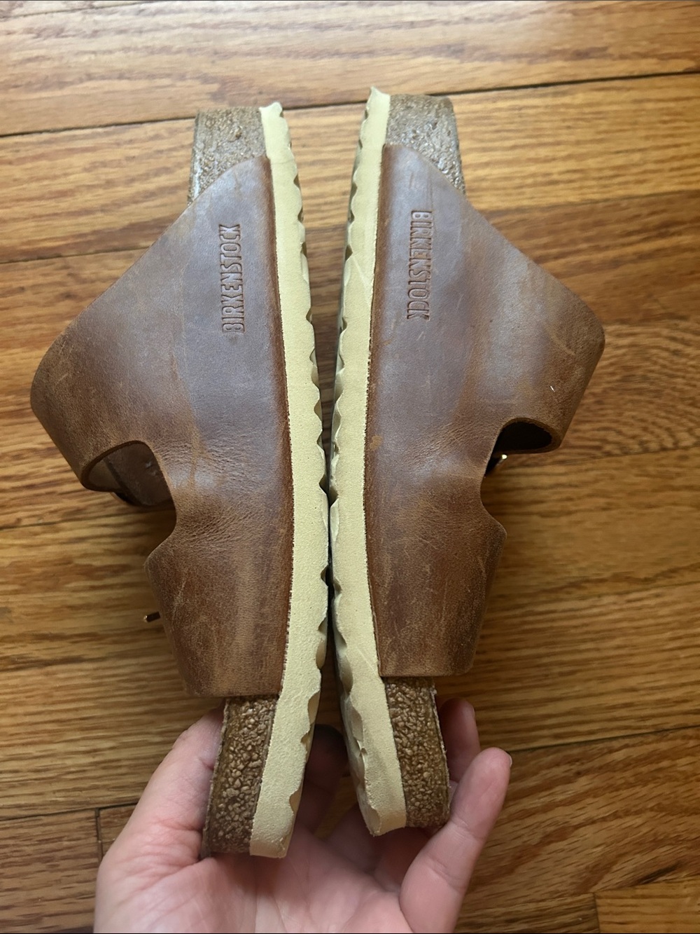 Birkenstock Arizona Big Buckle Cognac Oiled Leather Sandals Size 38 US 7 Narrow - Picture 10 of 13